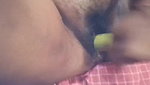 chubby aunty pussy masturbation with cucumber piss