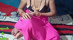 Desi Indian village couple midnight in red and black color bra sex