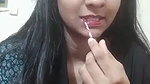 Bangladeshi girl puts lipstick and shows naked boobs