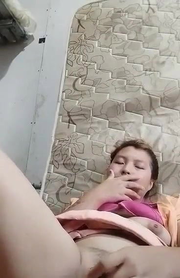 Nepali girl masturbating using big cucumber