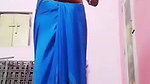 Indian girl stripping saree and complete nude show