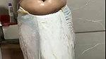 Super Sexy Indian Girl in Saree Showing Big Boobs in Bathroom