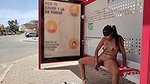 Amateur girl Matrubating on a public bus stop fingering vibratorblindfold hot 1
