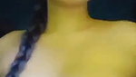 Cute girl playing with her tits