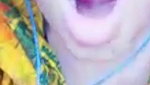 wet pussy GF masturbating during video call sex