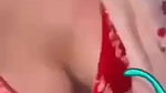 wife boobs press in car