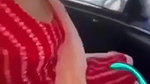 wife boobs press in car