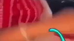 wife boobs press in car
