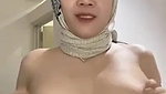 Horny Indonesian hijab girl Showing Boobs