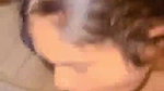 Beautiful girl giving sloppy blowjob