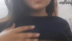 Chubby girl playing with her tits