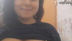 Chubby girl playing with her tits