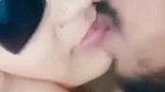 stylish girlfriend kissing with viral boobs show