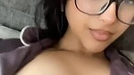 cute girl in glasses topless viral show of big boobs