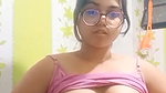 Glasses Horny Girl Playing With Her Boobies