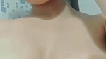 Desi girl pulling bra and showing white big boobs