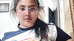 chubby girl big boobs play in topless video making