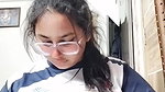 chubby girl big boobs play in topless video making