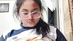 chubby girl big boobs play in topless video making