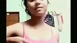 pink bra girl lifting to show her firm big boobs