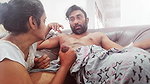 Indian MILF Wife Seducing Husband In Lounge