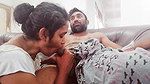 Indian MILF Wife Seducing Husband In Lounge