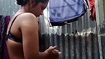 perfect body Bengali village girl nude bath