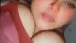 horny girlfriend topless big boobs playing