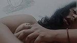 smiling girl nude playing with big boobs and pussy