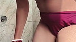 dusky skin aunty bathing