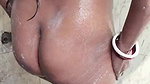 dusky skin aunty bathing