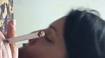 Horny Wife Smoking Cigarette Giving Blowjob