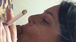 Horny Wife Smoking Cigarette Giving Blowjob