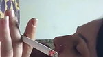 Horny Wife Smoking Cigarette Giving Blowjob