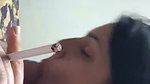 Horny Wife Smoking Cigarette Giving Blowjob