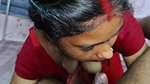 bhabhi sensual blowjob with open blouse boobs show