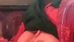cute Indian college girl holding her soft boobs