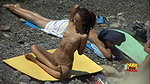 HOt Girl doing yoga in beach naked caught on hidden cam