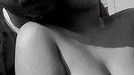 girlfriend smoking cigarette with boob press