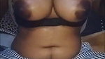 horny girl oil massaging big boobs and bushy pussy