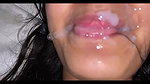 Girl freind taking cumshot to mouth