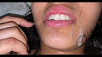 Girl freind taking cumshot to mouth