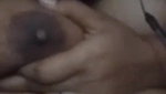 cute smiling girlfriend boob show to lover