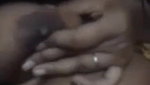 cute smiling girlfriend boob show to lover