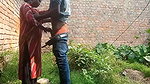 Indian outdoor xxx standing doggy sex of lovers