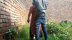 Indian outdoor xxx standing doggy sex of lovers
