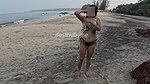 Hotwife Anjali Nude on Public Beach Showing Boobs and Pussy