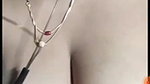 Telugu aunty big boobs shown with blouse open