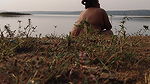 Hot desi sexy girl having fun here with village boyfriend taking bath on river.    .