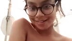 Indian cute girl in glasses showing nude body